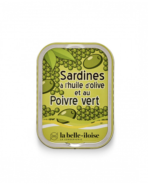 Sardines à l'huile d'olive et poivre vert - 115gr - La Belle-iloise